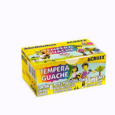 TINTA GUACHE 15 ML ACRILEX C/06 CORES  7891153020310