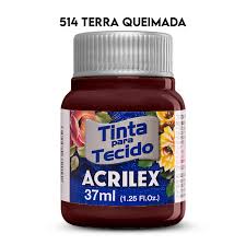 TINTA TECIDO ACRILEX 514 TER.QUEIMADA 37ML FOSCA  7891153041346