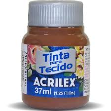 TINTA TECIDO ACRILEX 531 MARROM 37ML FOSCA  7891153041407