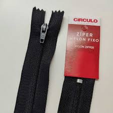 ZIPER NYLON CIRCULO 18 CM  PRETO C/10