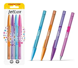 CANETA ESF.COMPACTOR JETLUX  BLISTER C/4 CORES