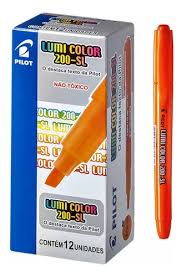 CANETA MARCA TEXTO PILOT LARANJA 7897424082131