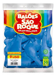 BEXIGA SÃO ROQUE N.9 C/50 AZUL TURQUESA 7896243102044
