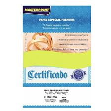 PAPEL A-4 180G UNIVERSAL OFFSET AMARELO C/50F MASTERPRINT 7898119105838