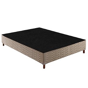 Cama Box Base Sommier Rústico Bege Paropas Casal - 1,38 x 1,88x 0,20 M