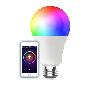 Lâmpada Bulbo Smart RGB, 10w, 900 lúmens
