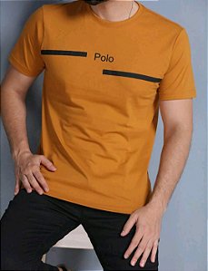 CAMISETA Masculina listra POLO Manga Curta Estampada Malha 30.1 Algodão