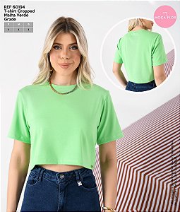 T-shirt Cropped, Malha Verde