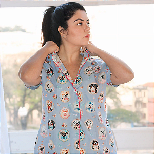 Pijama Americano Curto Doguinhos