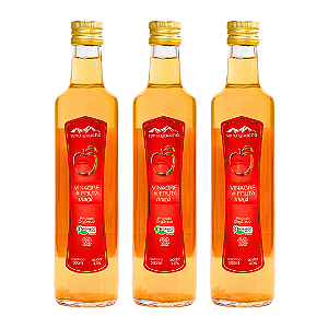 Kit 3 Vinagre De Maçã Orgânico Acidez 4% Serra Gaúcha 500 ml