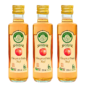 Kit 3 Vinagre De Maçã Orgânico Acidez 6% São Francisco 250 ml