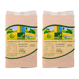 Kit 2 Farinha De Arroz Vermelho Integral Orgânico À Vácuo Coopernatural 500 g