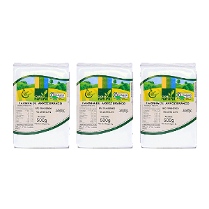 Kit 3 Farinha De Arroz Branco Orgânico À Vácuo Coopernatural 500 g