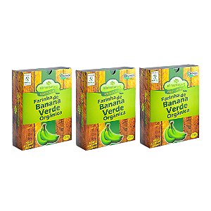 Kit 3 Farinha de Banana Verde Orgânica Alimentar 250 g