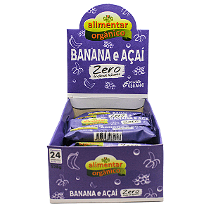 Barra de Banana e Açaí sem Adição de Açúcar Orgânica  Alimentar Display 22x24 g
