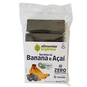 Barrinha de Banana e Açaí Sem Adição de Açúcar Orgânica Alimentar 150 g