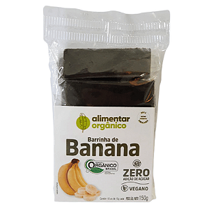 Barrinha de Banana Sem Adição de Açúcar Orgânica Alimentar 150 g
