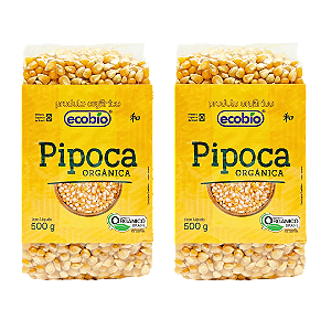 Kit 2 Pipoca Orgânica Alto Vácuo Ecobio 500 g