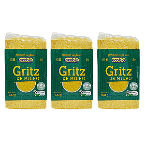 Kit 3 Gritz De Milho (Canjiquinha) Orgânico Alto Vácuo Ecobio 400 g