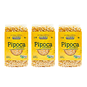 Kit 3 Pipoca Orgânica Alto Vácuo Ecobio 500 g