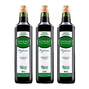 Kit 3 Vinagre Balsâmico Tradicional (Aceto) Orgânico Uva’Só 500 ml