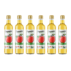 Kit 6 Vinagre De Maçã Orgânico Acidez 4,2% Organobío 500 ml