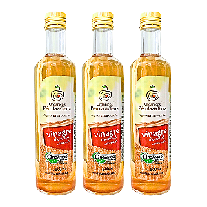Kit 3 Vinagre De Maçã Orgânico Acidez 4,2% Pérola Da Terra 500 ml