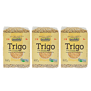 Kit 3 Trigo Em Grãos Orgânico Alto Vácuo Ecobio 400 g