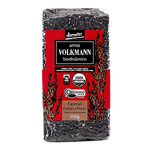 Arroz Preto Integral Especial Exótico Orgânico Biodinâmico À Vácuo Volkmann 500 g