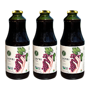 Kit 3 Suco De Uva Tinto Orgânico Sáfri 1 L