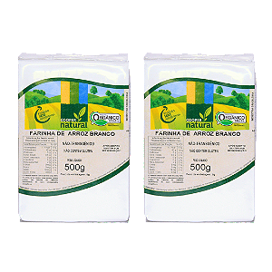 Kit 2 Farinha De Arroz Branco Orgânico À Vácuo Coopernatural 500 g