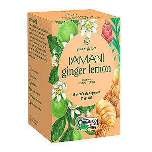Chá Ginger Lemon Orgânico Iamaní 15 Sachês