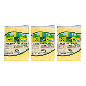 Kit 3 Farinha de Milho Amarela (Cuscuz) Orgânica À Vácuo Coopernatural 500 g
