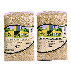 Kit 2 Arroz Agulhinha Integral Orgânico À Vácuo Coopernatural 1 kg
