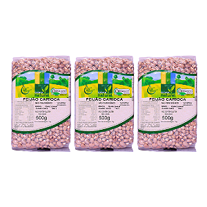 Kit 3 Feijão Carioca Orgânico À Vácuo Coopernatural 500 g