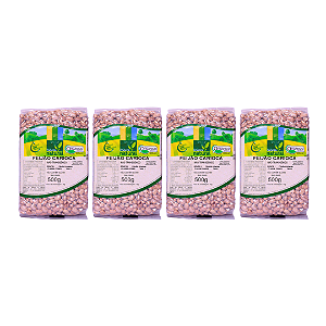 Kit 4 Feijão Carioca Orgânico À Vácuo Coopernatural 500 g