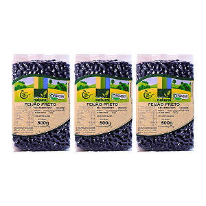 Kit 3 Feijão Preto Orgânico À Vácuo Coopernatural 500 g