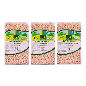 Kit 3 Soja Em Grãos Orgânico À Vácuo Coopernatural 1 kg