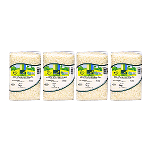 Kit 4 Arroz Agulhinha Polido Orgânico À Vácuo Coopernatural 1 kg