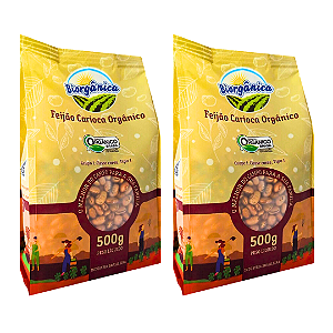 Kit 2 Feijão Carioca Orgânico Biorgânica 500 g