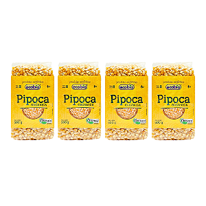 Kit 4 Pipoca Orgânica Alto Vácuo Ecobio 500 g