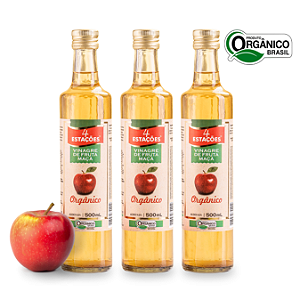Kit 3 Vinagre De Maçã Orgânico Acidez 4,2% 4 Estações 500 ml