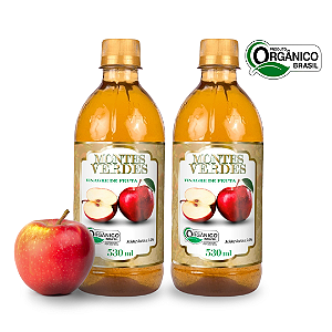 Kit 2 Vinagre De Maçã Orgânico Acidez 5% Montes Verdes 530 ml