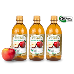 Kit 3 Vinagre De Maçã Orgânico Acidez 5% Montes Verdes 530 ml