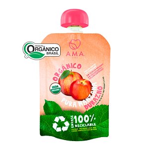 Papinha Orgânica de Pêssego e Maçã Ama Time 90g