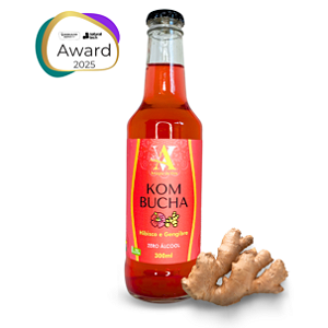 Kombucha de Hibisco e Gengibre Amigos da Vida 300 ml