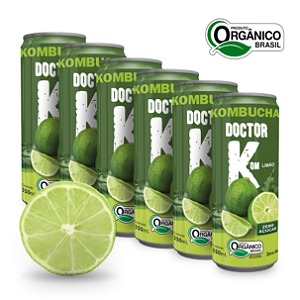 Kit 6 Kombucha Orgânica Zero Açúcar Doutor K Limão 350 ml