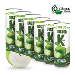 Kit 6 Kombucha Orgânica Zero Açúcar Doutor K Maçã Verde 350 ml