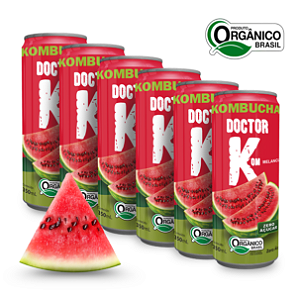 Kit 6 Kombucha Orgânica Zero Açúcar Doutor K Melancia 350 ml