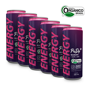 Kit 6 Energético Energy Orgânico Zero Açúcar Guaraná Mate Açaí Pedy+ 350 ml
